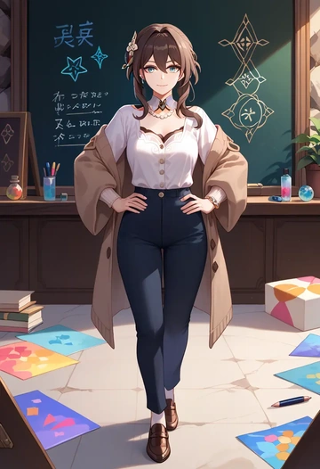 star rail,ruan mei,teacher, sweater  - AI generated anime art